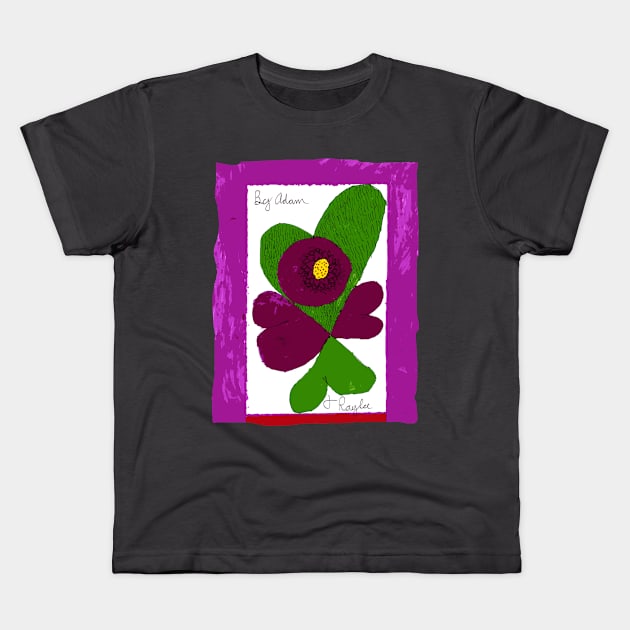 Clover flower Kids T-Shirt by NightserFineArts